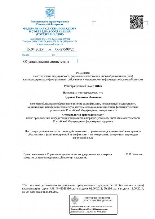 Гуриева Снежина Ивановна