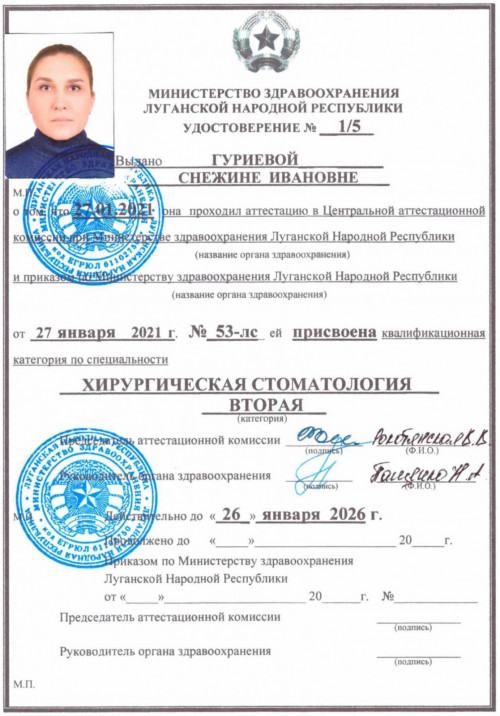 Гуриева Снежина Ивановна