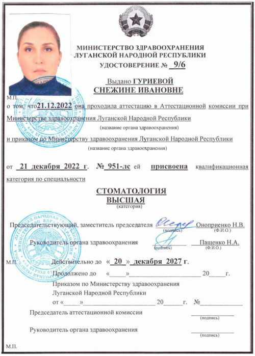 Гуриева Снежина Ивановна